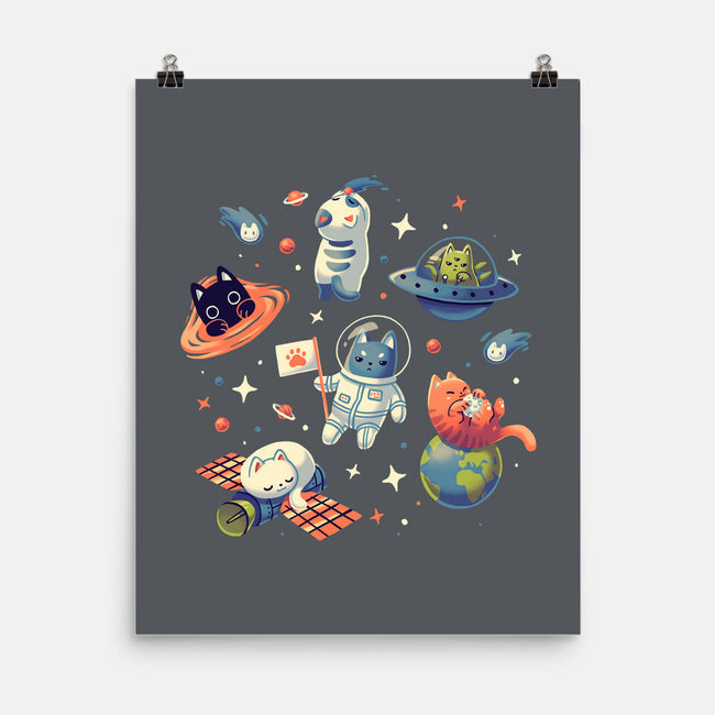 Cats in Space-none matte poster-Geekydog