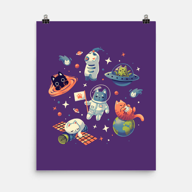 Cats in Space-none matte poster-Geekydog