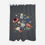 Cats in Space-none polyester shower curtain-Geekydog