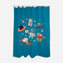 Cats in Space-none polyester shower curtain-Geekydog