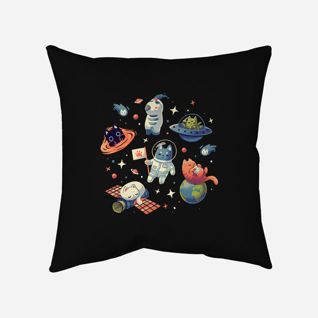 Cats in Space-none non-removable cover w insert throw pillow-Geekydog