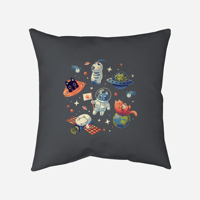 Cats in Space-none non-removable cover w insert throw pillow-Geekydog