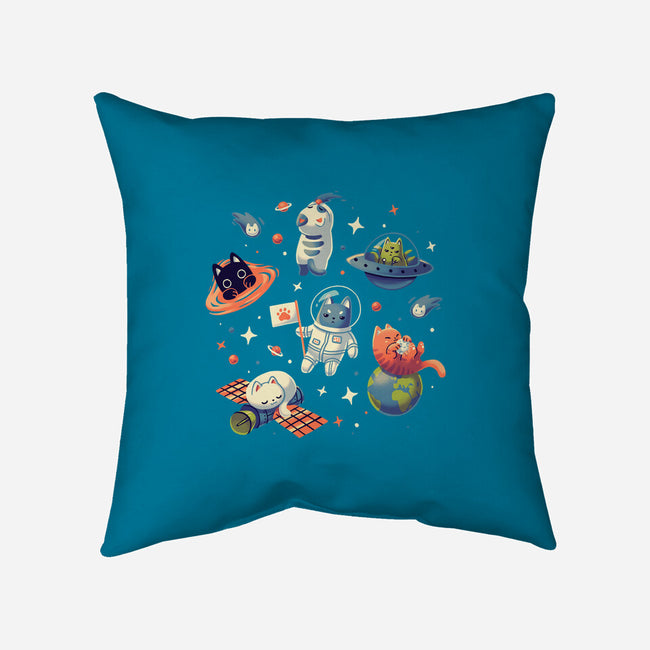 Cats in Space-none removable cover w insert throw pillow-Geekydog