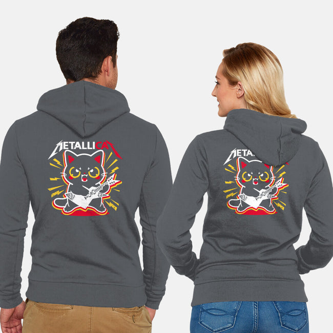 Metallicat-unisex zip-up sweatshirt-NemiMakeit