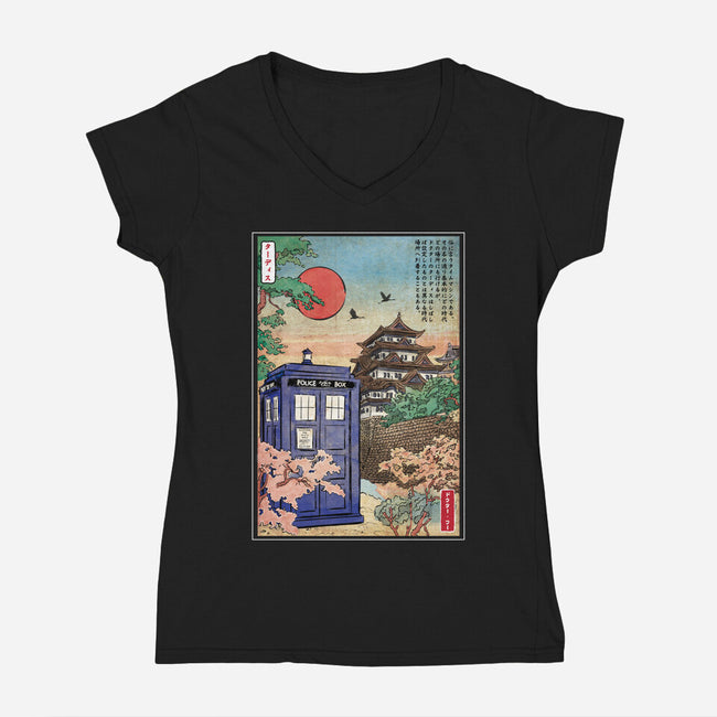The Tardis in Japan-womens v-neck tee-DrMonekers