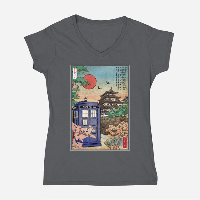 The Tardis in Japan-womens v-neck tee-DrMonekers