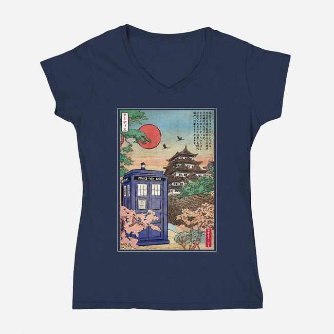 The Tardis in Japan-womens v-neck tee-DrMonekers