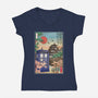 The Tardis in Japan-womens v-neck tee-DrMonekers