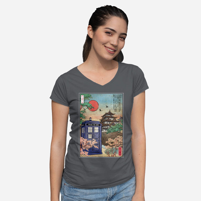 The Tardis in Japan-womens v-neck tee-DrMonekers