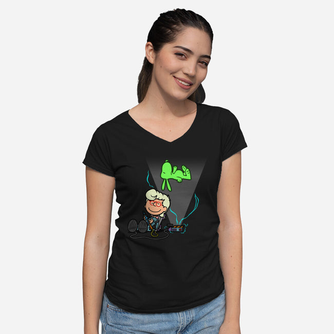 Paranormal Nuts-womens v-neck tee-Boggs Nicolas