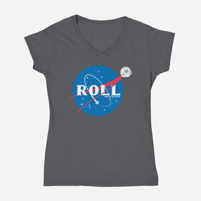 Space Roll-womens v-neck tee-retrodivision