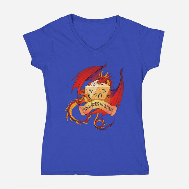 Roll Your Destiny-womens v-neck tee-Damyanoman