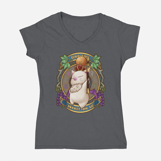 Moogle King-womens v-neck tee-Sarya
