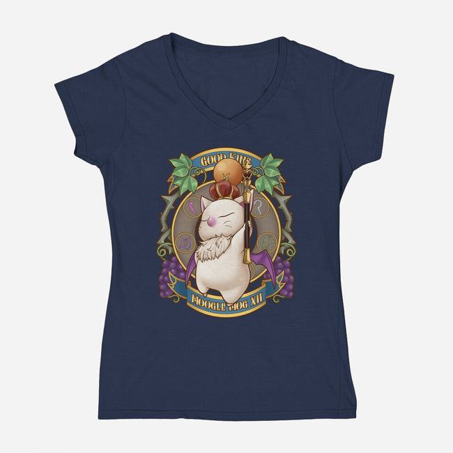 Moogle King-womens v-neck tee-Sarya