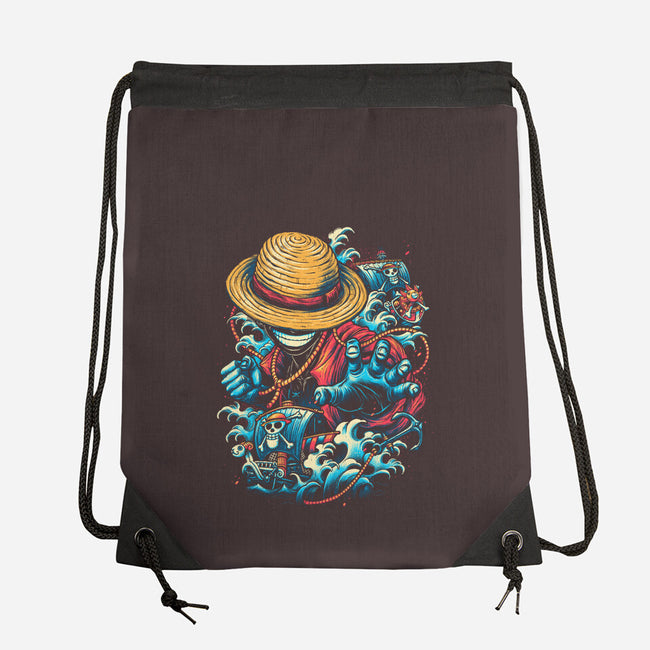 Colorful Pirate-none drawstring bag-glitchygorilla