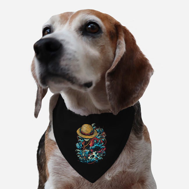 Colorful Pirate-dog adjustable pet collar-glitchygorilla