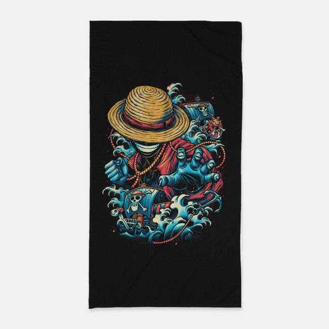 Colorful Pirate-none beach towel-glitchygorilla