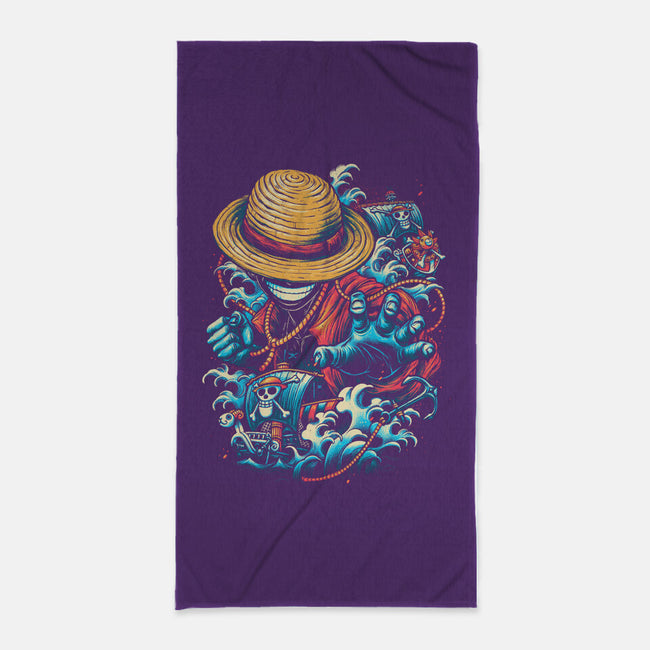 Colorful Pirate-none beach towel-glitchygorilla