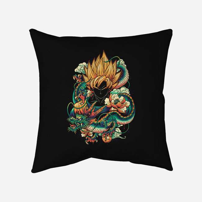 Colorful Dragon-none removable cover w insert throw pillow-glitchygorilla
