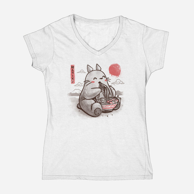 Ramen Neighbor-womens v-neck tee-eduely
