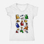 Among Haring-womens v-neck tee-ducfrench