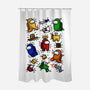 Among Haring-none polyester shower curtain-ducfrench