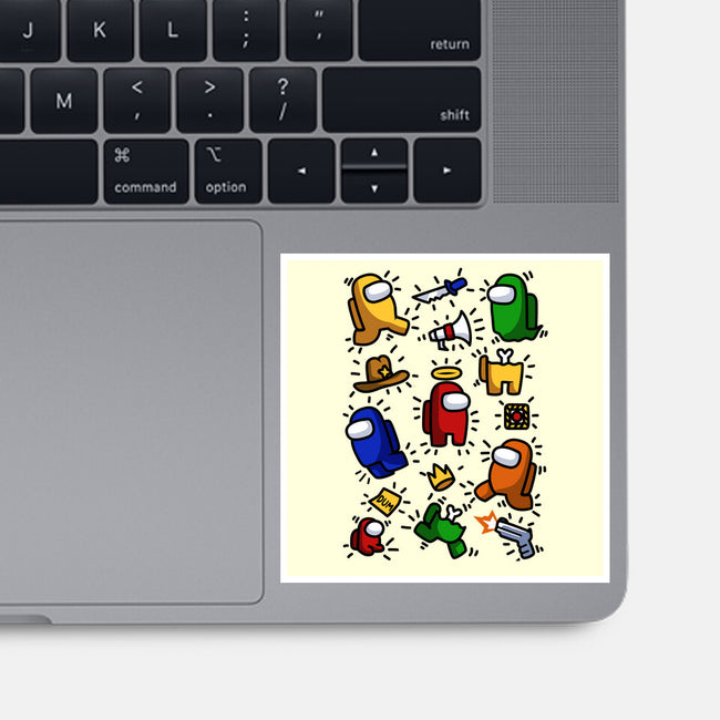 Among Haring-none glossy sticker-ducfrench