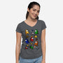 Among Haring-womens v-neck tee-ducfrench