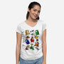 Among Haring-womens v-neck tee-ducfrench