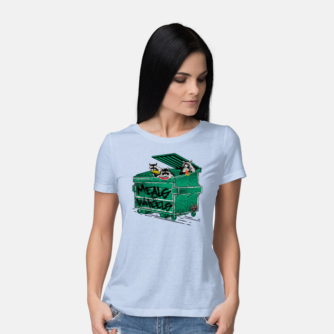 Meals On Wheels-womens basic tee-rocketman_art