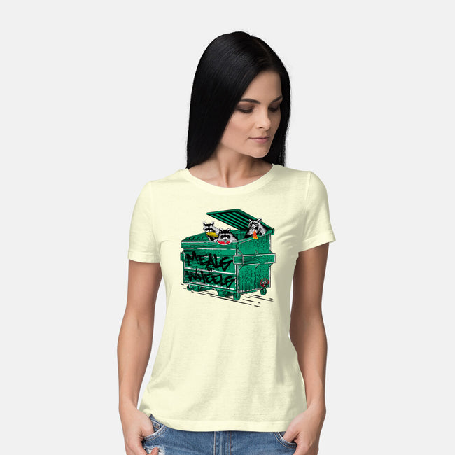 Meals On Wheels-womens basic tee-rocketman_art