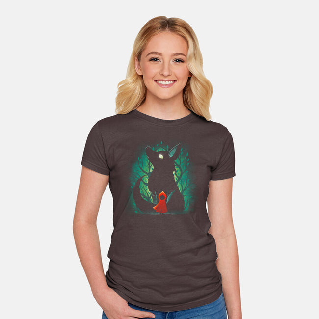 Riding Hood-womens fitted tee-Vallina84