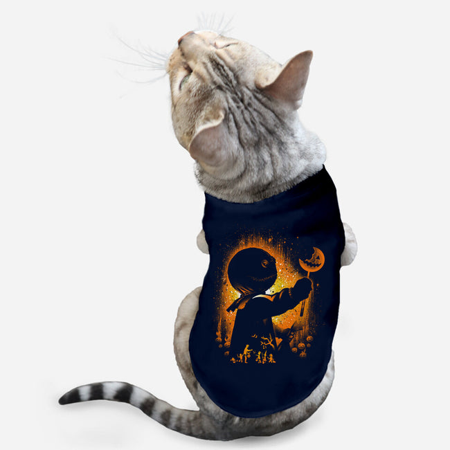 Ghost Of Halloween-cat basic pet tank-alemaglia
