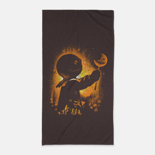 Ghost Of Halloween-none beach towel-alemaglia