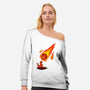 Critical Strike!-womens off shoulder sweatshirt-theteenosaur