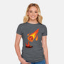 Critical Strike!-womens fitted tee-theteenosaur