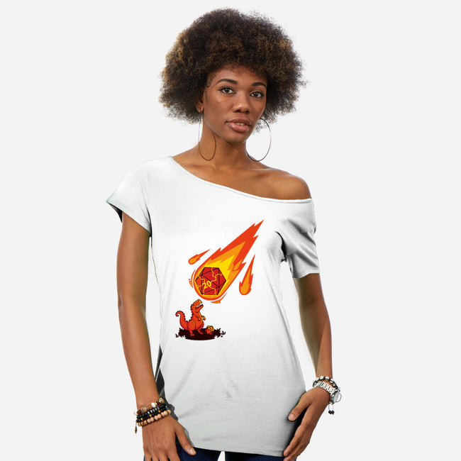 Critical Strike!-womens off shoulder tee-theteenosaur