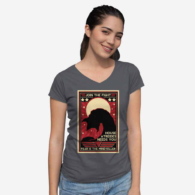Fear Is The Mind Killer-womens v-neck tee-jrberger