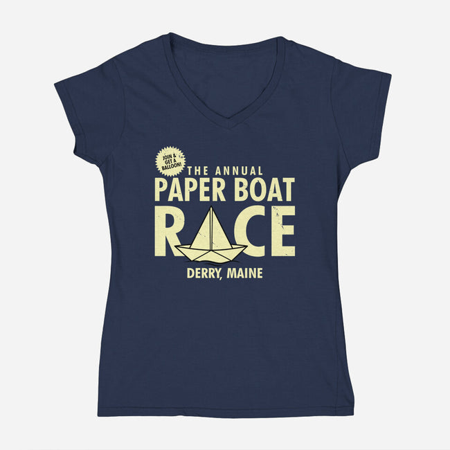 The Annual Paper Boat Race-womens v-neck tee-Boggs Nicolas