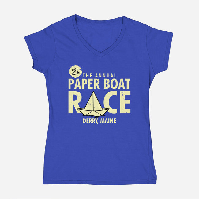 The Annual Paper Boat Race-womens v-neck tee-Boggs Nicolas