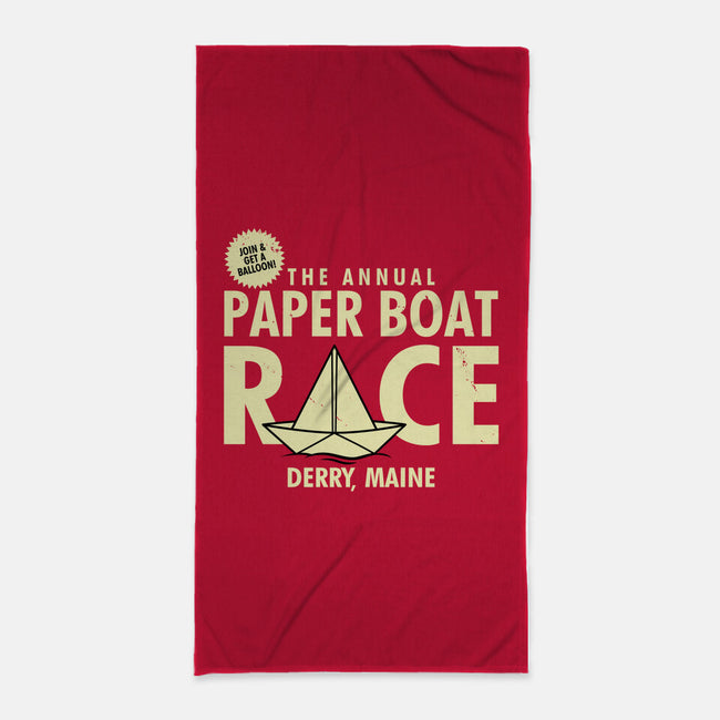 The Annual Paper Boat Race-none beach towel-Boggs Nicolas