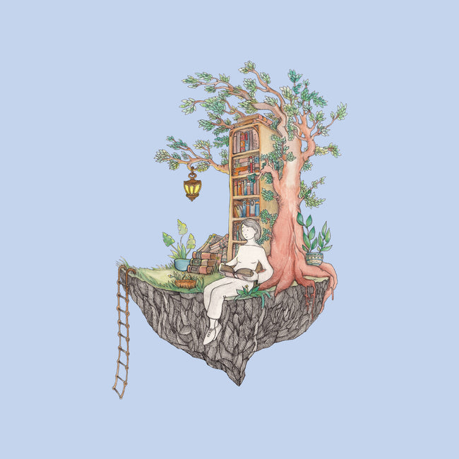 Library Island-womens fitted tee-Disha Lu