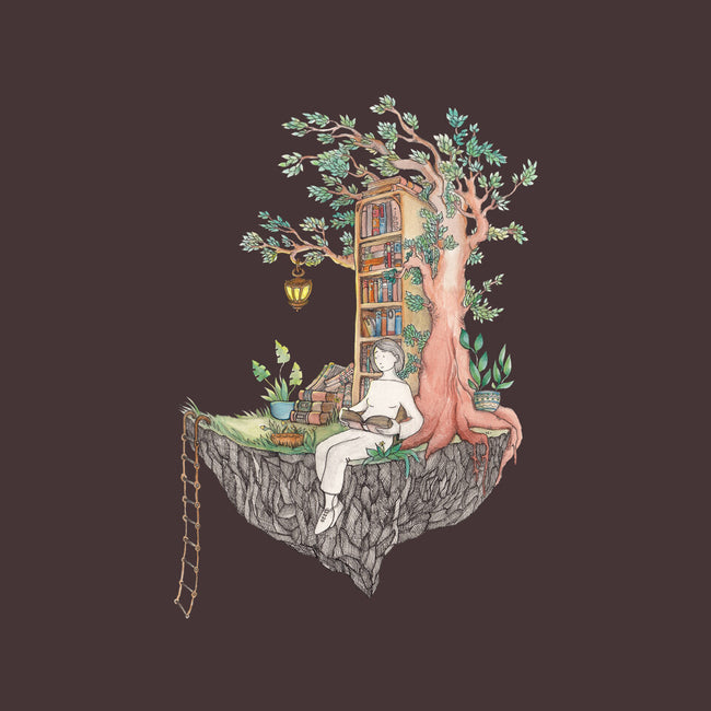 Library Island-womens basic tee-Disha Lu