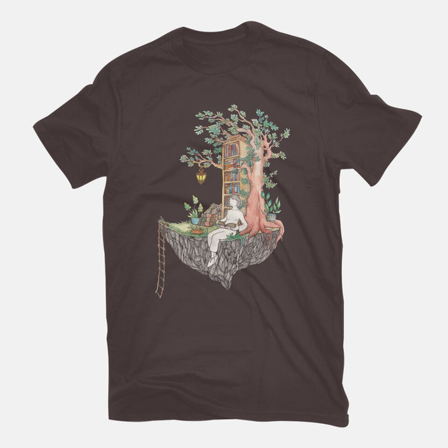 Library Island-womens fitted tee-Disha Lu