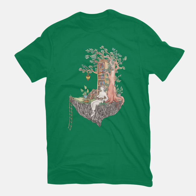 Library Island-womens fitted tee-Disha Lu
