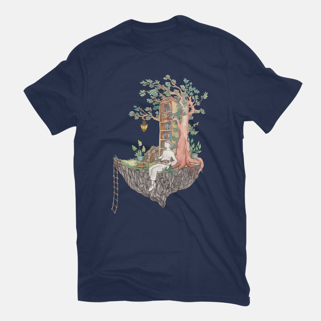 Library Island-womens fitted tee-Disha Lu