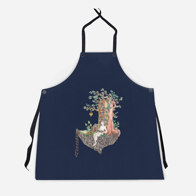 Library Island-unisex kitchen apron-Disha Lu