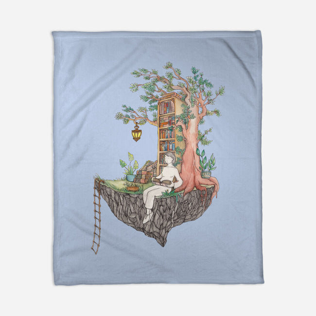 Library Island-none fleece blanket-Disha Lu