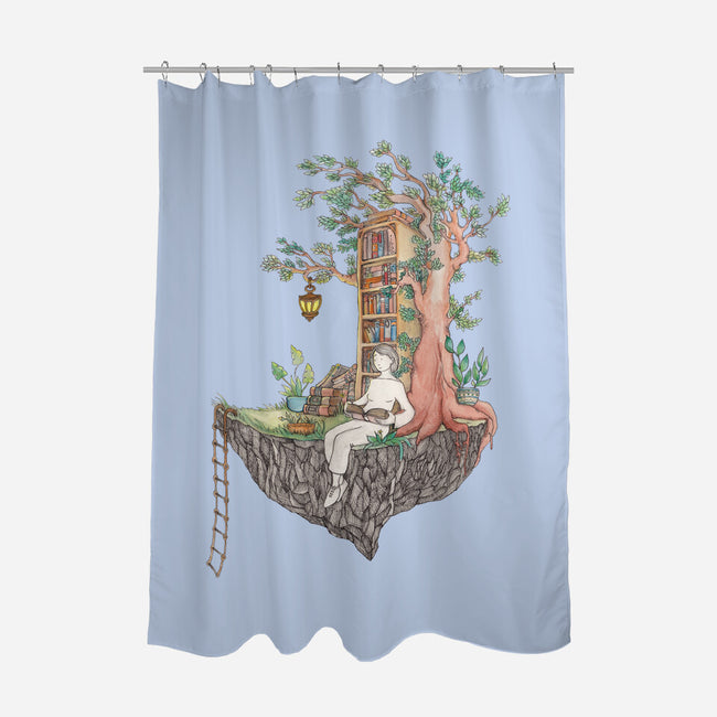 Library Island-none polyester shower curtain-Disha Lu