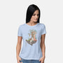 Library Island-womens basic tee-Disha Lu
